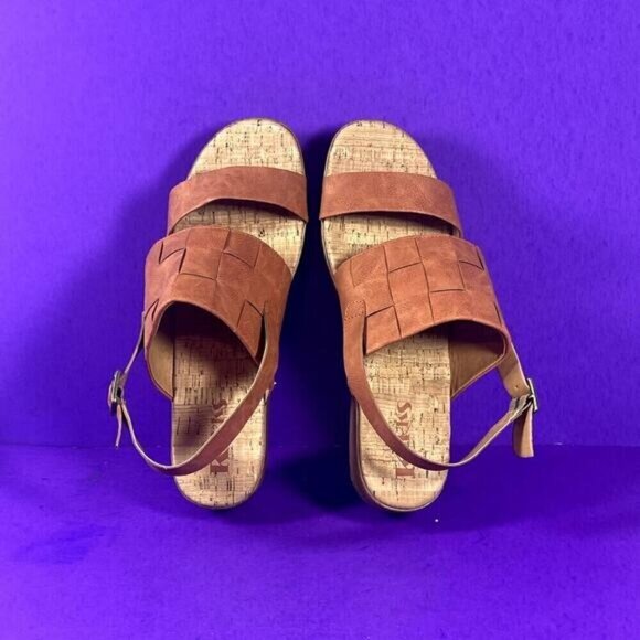 Korks Fraya Orange Cinnamon Nubuck Wedge Clog Sandals Women's Shoe Size 10-NEW - Picture 6 of 9